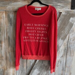 Wildfox Festive Red Crew Neck Sweater
